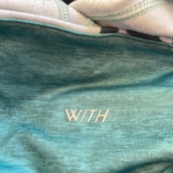 Peloton X WITH Modern High Waist Capri Leggings Teal White Purple Size XS - Picture 5 of 16